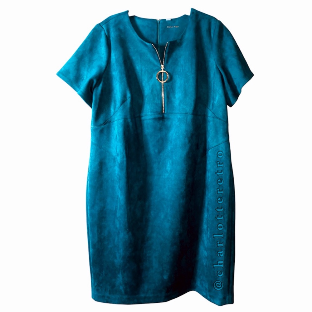 Calvin Klein • Faux Suede Shift Dress